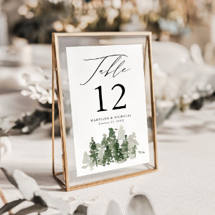 Rustic Pine Forest Wedding Table Number