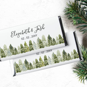 Rustic Pine Forest Winter Woodland Wedding Hershey Bar Favors