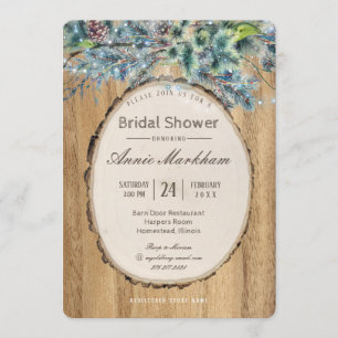 Rustic Pine Lodge Bridal Shower Invitation