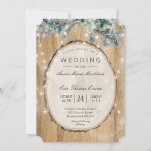 Rustic Pine Mountain Boho Invitation