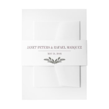 Rustic Pine Needle Bellyband Invitation Belly Band by envelopmentswedding at Zazzle