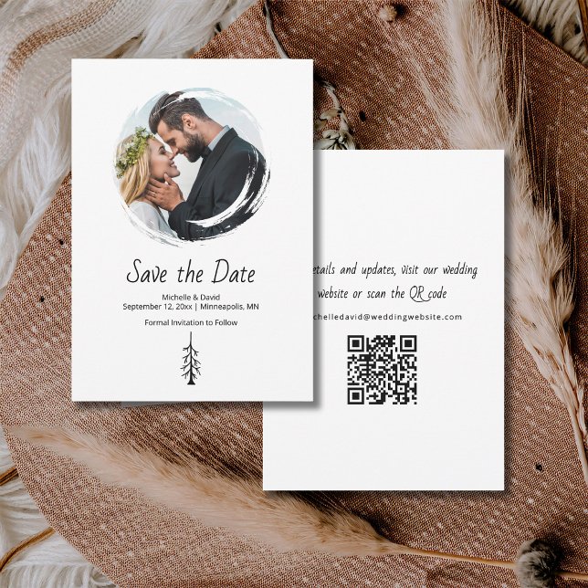 Rustic Pine Tree Boho Casual Wedding Save The Date (Creator Uploaded)