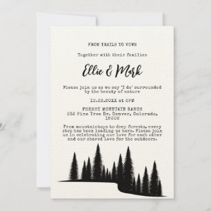 Rustic Pine Tree Forest Forest Outdoorsy Wedding  Invitation
