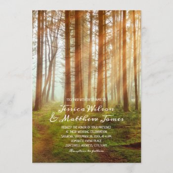 Rustic Pine Tree Forest Summer Country Wedding Invitation by superdazzle at Zazzle