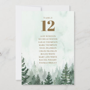 Rustic Pine Tree Forest Table Number Seating Chart