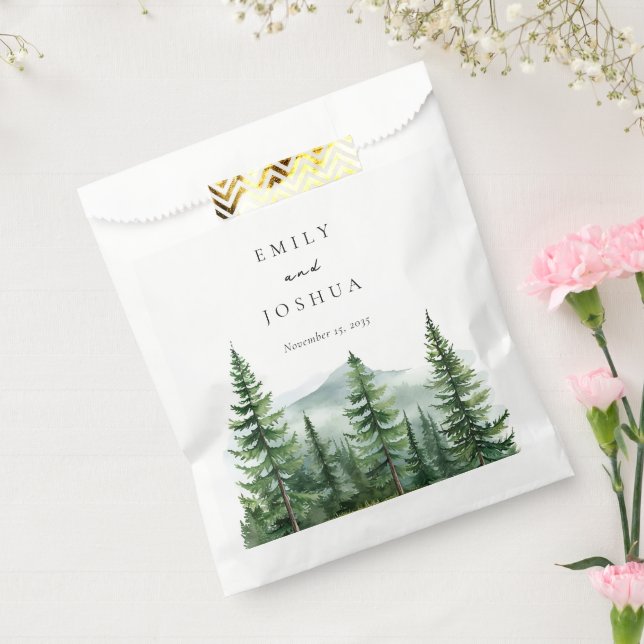 Rustic Pine Tree Forest Wedding Favor Bag (Sealed)