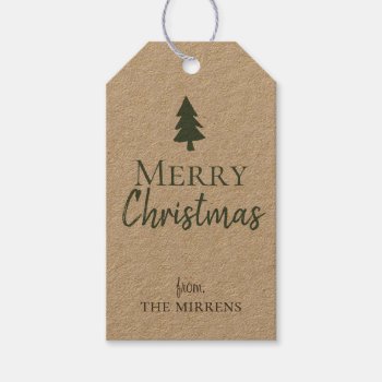 Rustic Pine Tree Holiday Gift Tags by DesignsActual at Zazzle