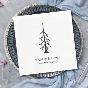 Rustic Pine Tree Modern Boho Casual Wedding  Napkins