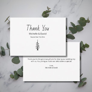 Rustic Pine Tree Modern Casual Wedding Thank You Card