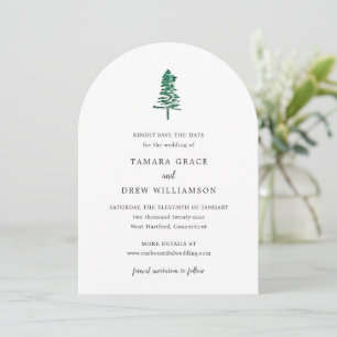 Rustic Pine Tree Modern Wedding Save The Date