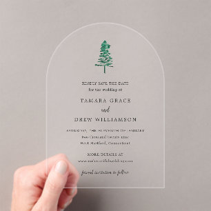 Rustic Pine Tree Modern Wedding Save the Date