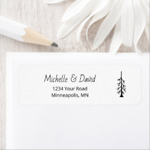 Rustic Pine Tree Woodland Wedding Return Address Label