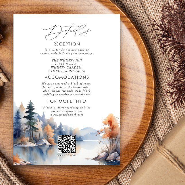 Rustic Pine trees Advent Wedding invitation detail (Creator Uploaded)
