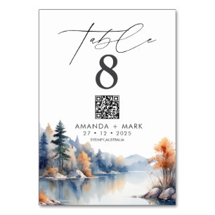 Rustic Pine trees Adventure Wedding Table Number