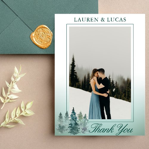 Rustic Pine Trees Forest Thank You Wedding PHOTO