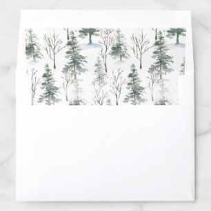 Rustic Pine Trees Forest Wedding Envelope Liner