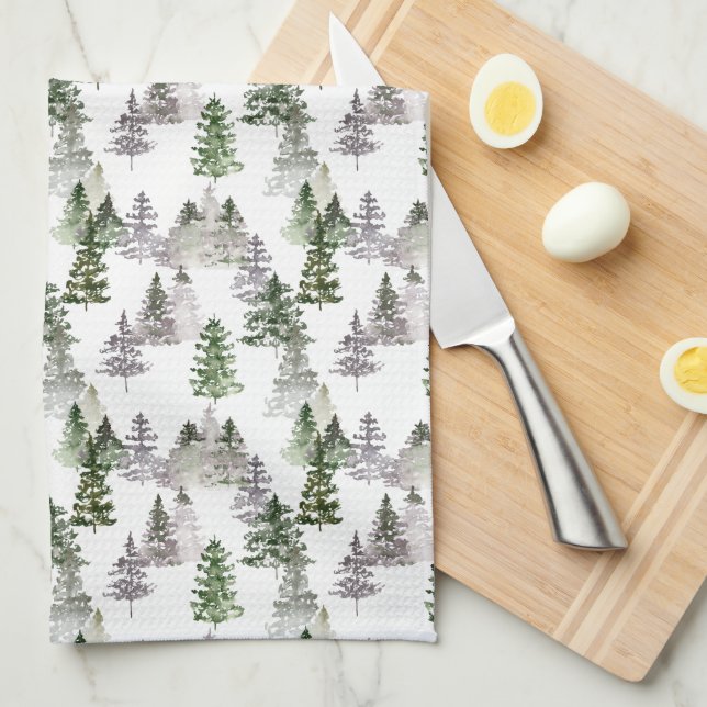 Rustic Pine Trees  Kitchen Towel (Quarter Fold)