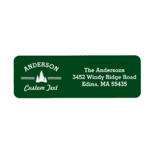 Rustic Pine Trees Lake House Cabin Family Reunion Label