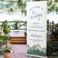 Rustic Pine Trees & Mountains Wedding Welcome
