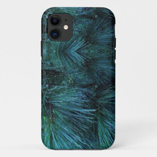 Rustic Pine trees  pine forest  green conifers  iPhone 11 Case
