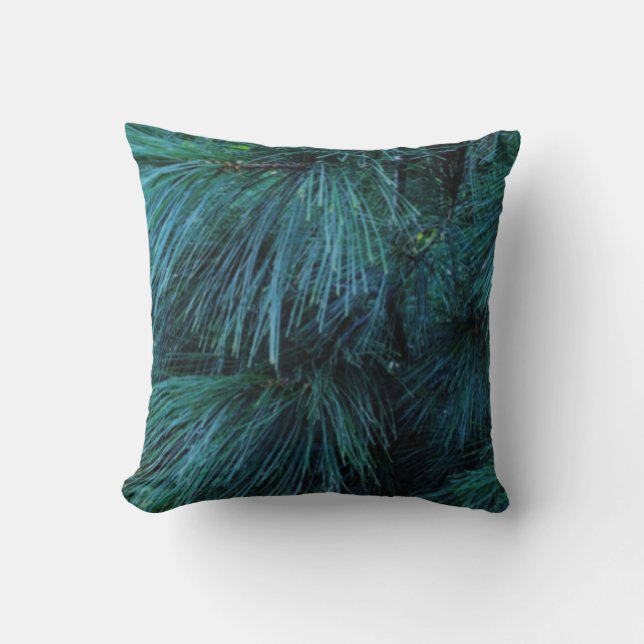 Rustic Pine trees | pine forest | green conifers Throw Pillow (Front)