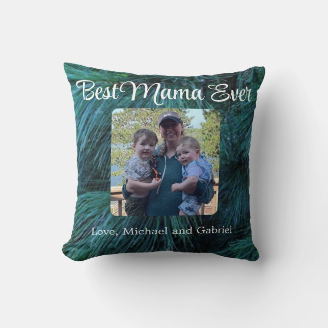 Rustic Pine trees pine forest green evergreen   Throw Pillow (Front)