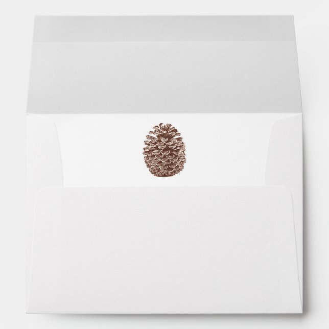 Rustic Pine Trees Simple Country Wedding Envelope (Back (Bottom))