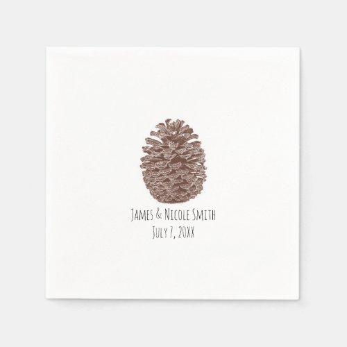 Rustic Pine Trees Simple Country Wedding Napkins