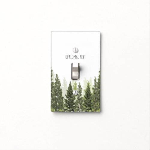 Rustic Pine Trees Simple Country White Light Switch Cover