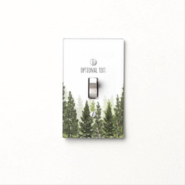 Rustic Pine Trees Simple Country White Light Switch Cover (In Situ)