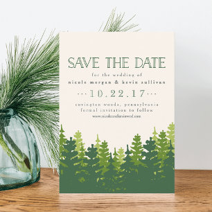 Rustic Pine Trees Wedding Save The Date