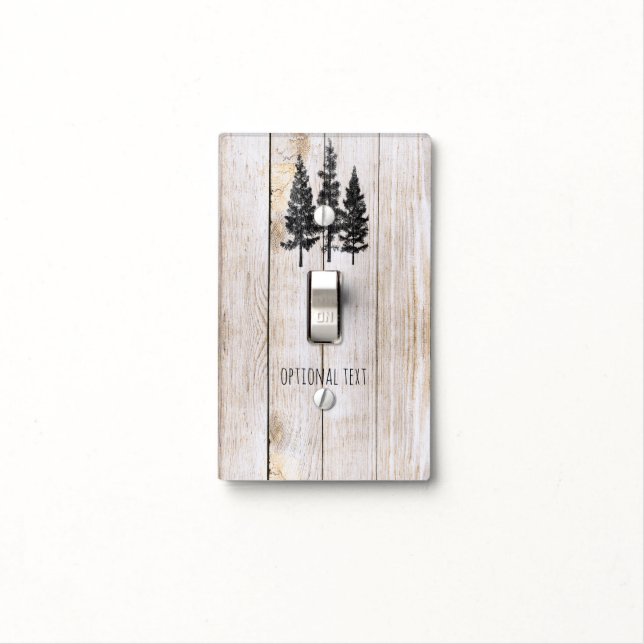 Rustic Pine Trees Wooden Simple Country Light Switch Cover (In Situ)