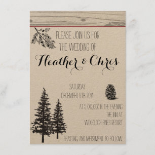 Rustic Pine Wedding Invitation