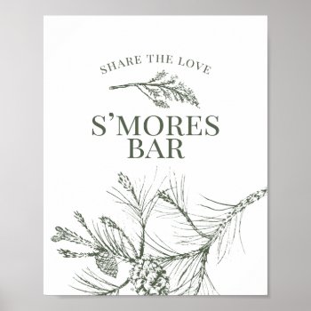 Rustic Pine Wedding S'mores Bar Sign by BohemianWoods at Zazzle