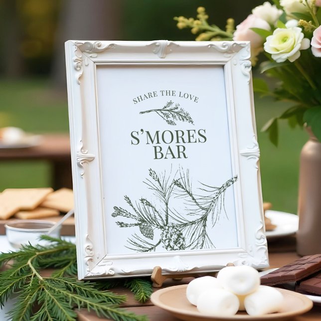 Rustic Pine Wedding S'mores Bar Sign (Creator Uploaded)