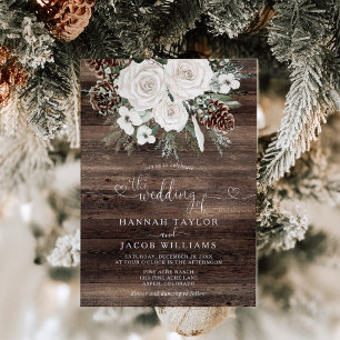 Rustic Pine Winter Wedding Invitation
