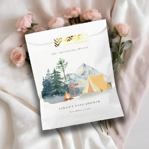 Rustic Pine Woods Camping Mountain Baby Shower Favor Bag
