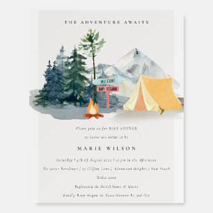 Rustic Pine Woods Camping Mountain Baby Shower Foam Board