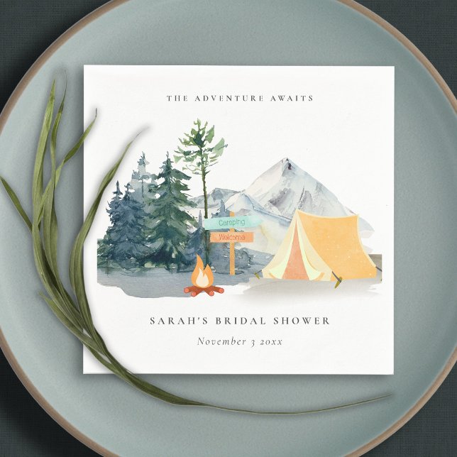 Rustic Pine Woods Camping Mountain Bridal Shower Napkins (Creator Uploaded)
