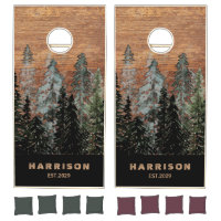 Rustic Pine Woods Custom Wedding Family Name