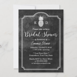 Rustic Pineapple Chalkboard Bridal Shower Invitation