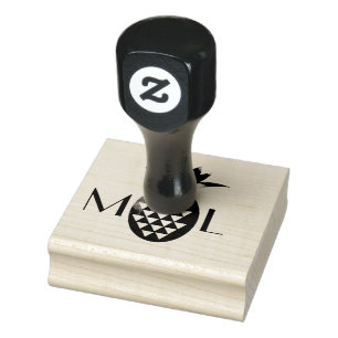 Rustic Pineapple Initial Logo Business Wedding Rubber Stamp