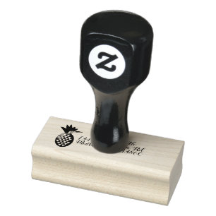 Rustic Pineapple Return Address Rubber Stamp