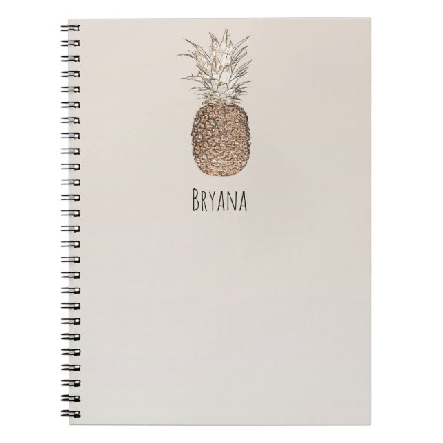 Rustic Pineapple Tropical Hawaiian Notebook (Front)