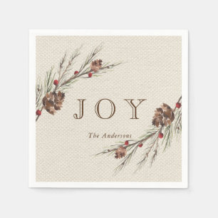 Rustic Pinecone Christmas Holiday Paper Napkins