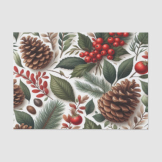 Rustic Pinecone Christmas Tissue Paper