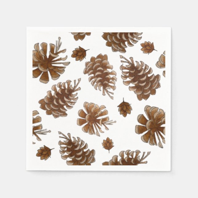 Rustic Pinecone Paper Napkin (Front)