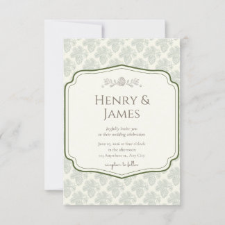 Rustic Pinecone Theme Wedding Invitation