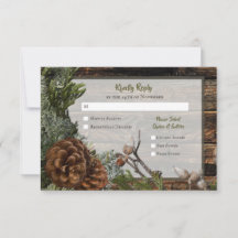 Rustic Pinecone Wedding RSVP