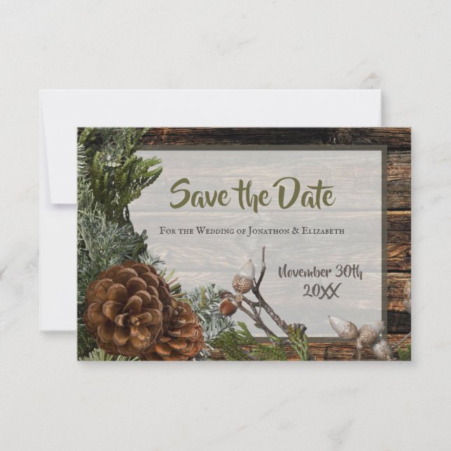 Rustic Pinecone Winter Wedding (Front)